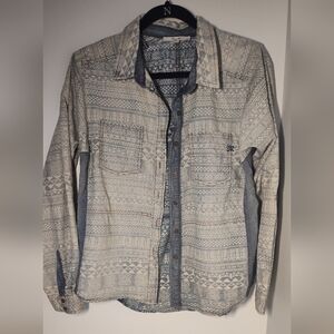 MissMe Patterned Button-Up Shirt Size S #528